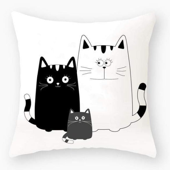 Funny Black Cat Pillowcase Cushion Cover