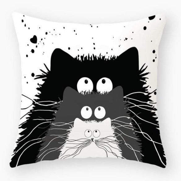 Cute Cat Printing Cushion Cover 