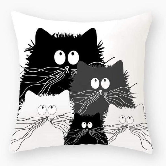 Cute Cat Print Decorative Cushions Pillowcase