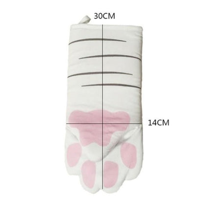 Cricket & Junebug Oven Mitts Cat Paws - White and Pink