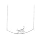 Cat Curved  Sterling Silver Necklace Jewelry Cute Cat Walk Chain