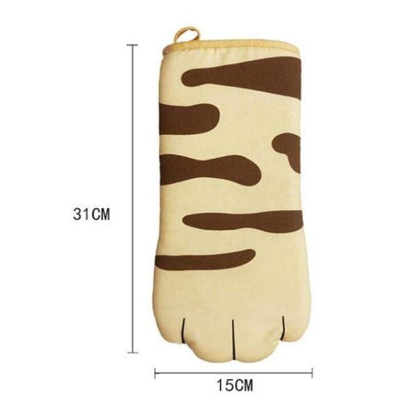 Cat Paw Oven Mitts with Heat Resistance