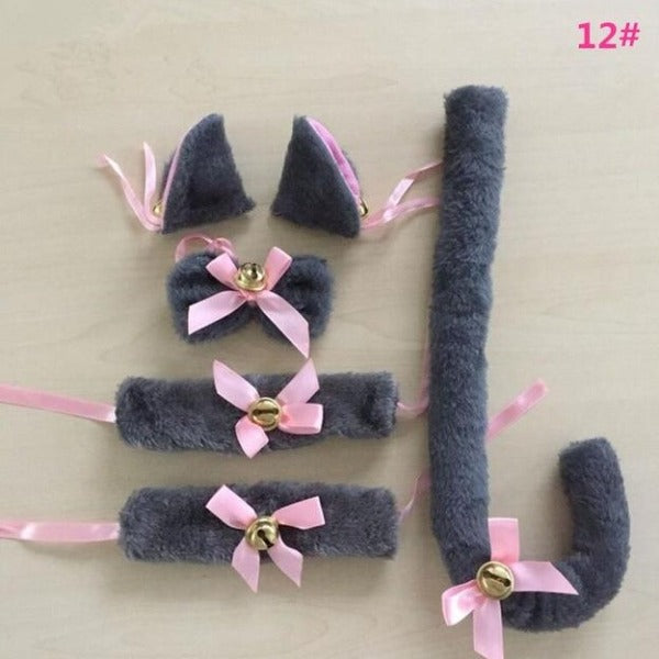  Cat Cosplay Ears, headwear and tail Set 