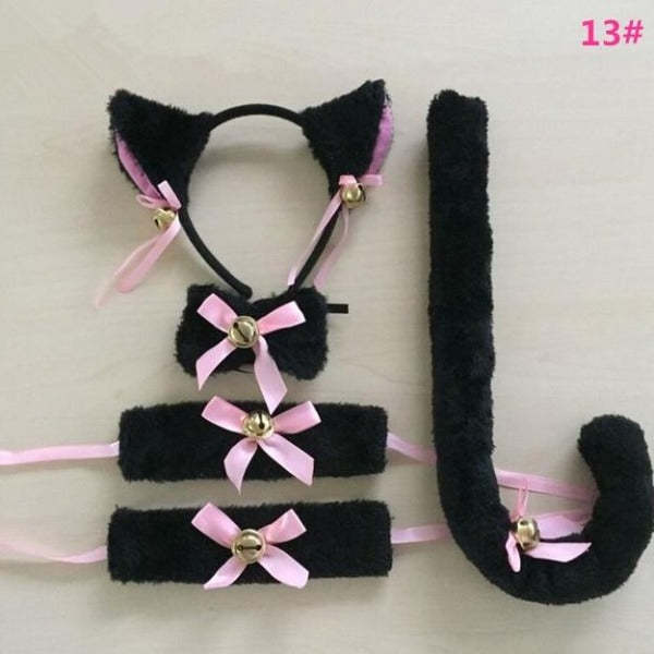 Black Cat Cosplay Set Cat Fox Ears, tails
