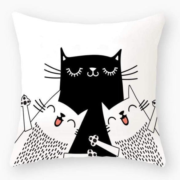 Cartoon Cat Cushion Cover