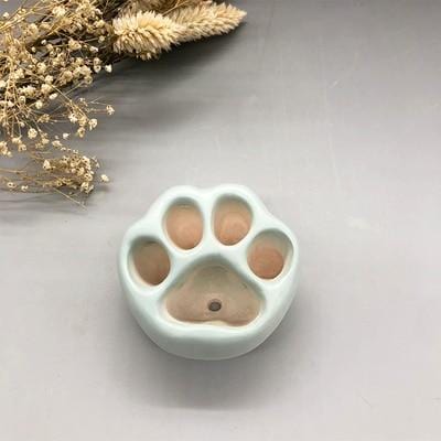 Cat Paw Print Flower Pot wIth Saucer Multicolor Cat Paw Flower Po