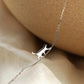 Walking Cat Curved Silver Animal Pet Lover Cute Collarbone Necklace