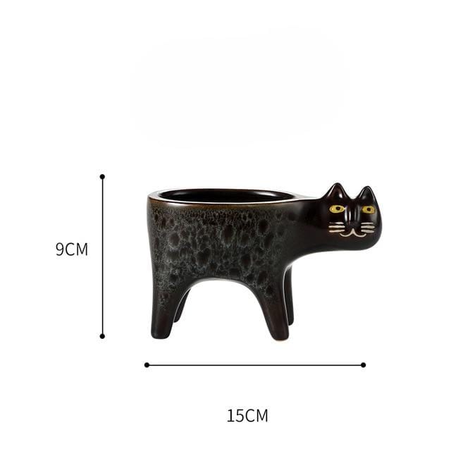 Artisan-made cat tail ceramics for plants