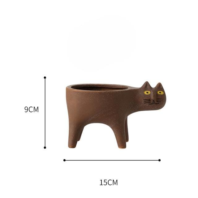 Charming cat-themed ceramic planters