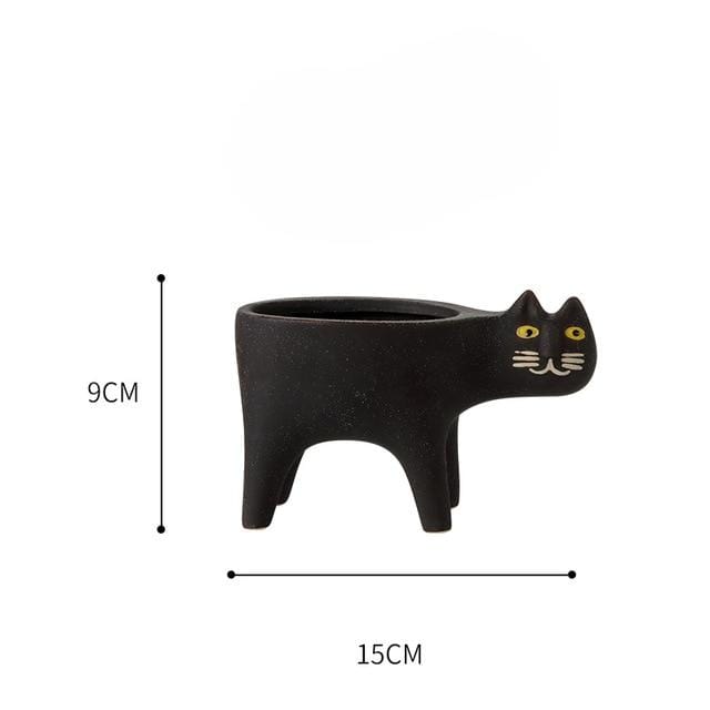Adorable cat-shaped ceramic flower pots