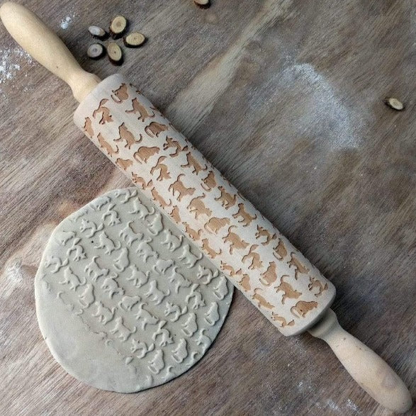 Best Cat Pattern Wooden Rolling Pin