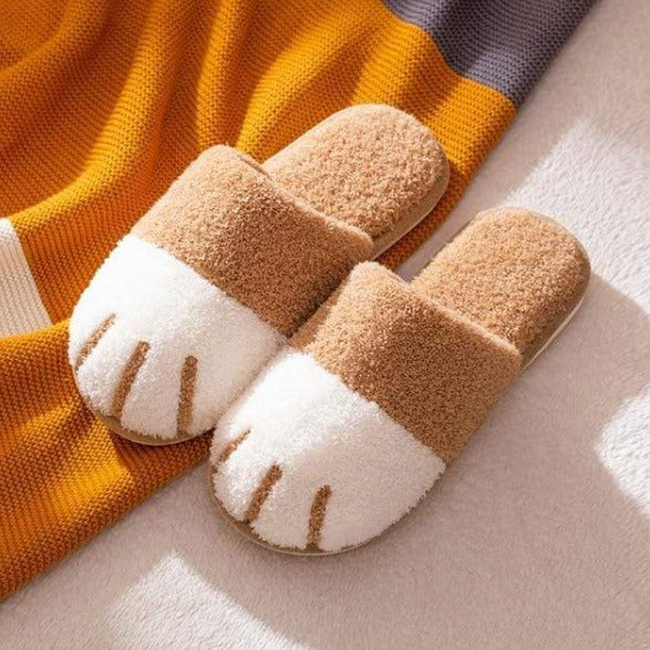 Fluffy Warm Cat Paw Slippers 