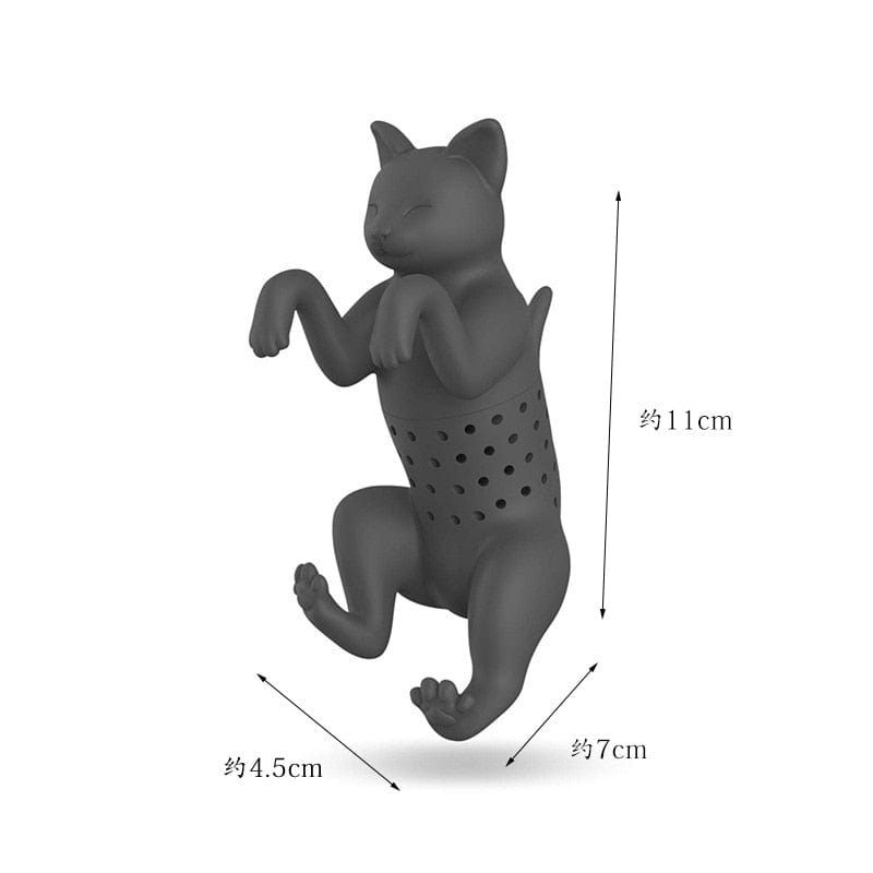 Eco-friendly cat-shaped tea strainer for reuse