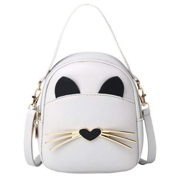 Cat Bag Charm Handle Crossbody Bag In WARM WHITE