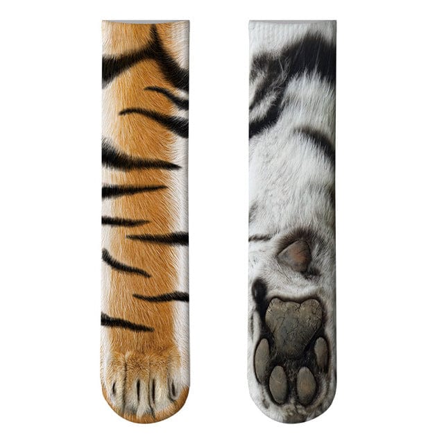 Colorful animal paw print socks