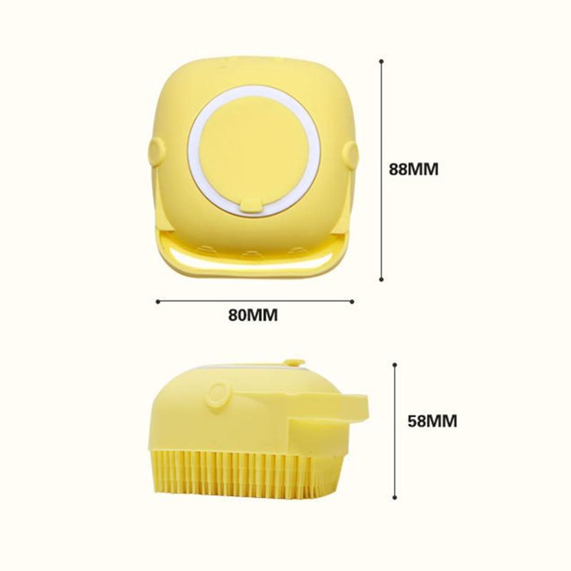 Pet Brush Bath Massage Brush,Shampoo Dispenser for Pet Grooming,