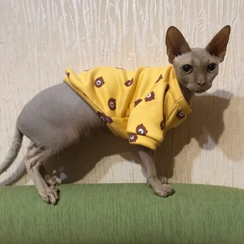 Cat Sweater and Hat Set Sphynx Cat Jumpsuit Hairless Cat 