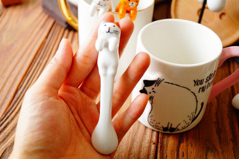 Cat lover's ceramic hanging spoons