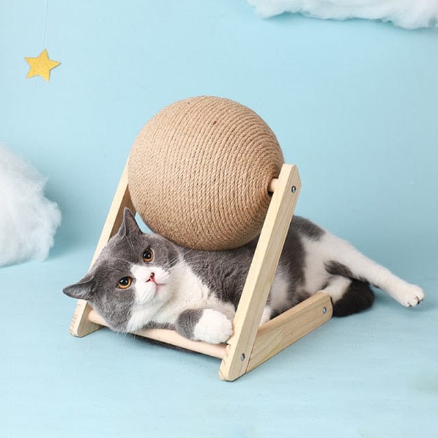 Durable wear-resistant cat rope ball scratcher