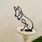 Artistic cat home sculpture in metal