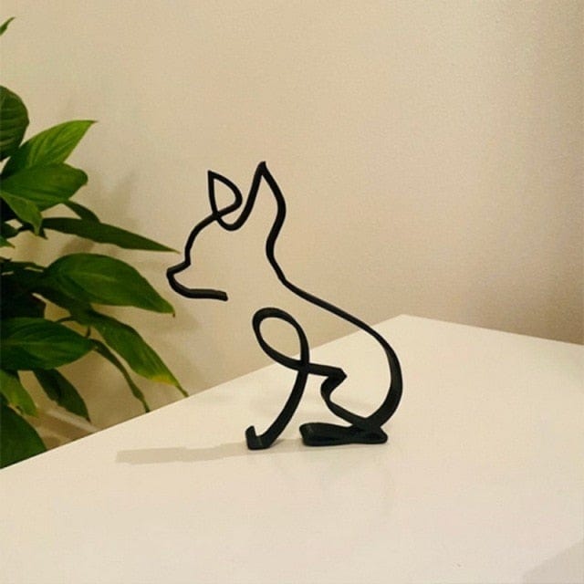 Contemporary cat metal art sculpture for display