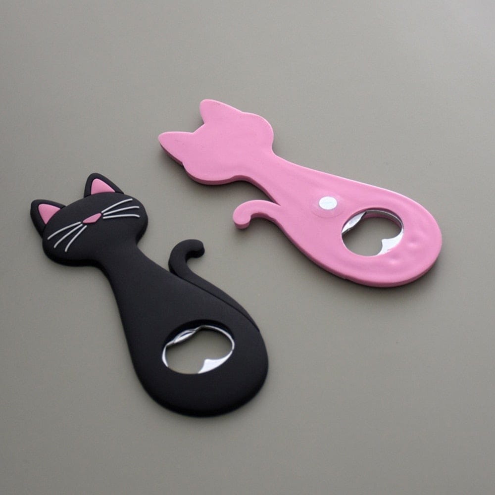 Black Pink Cat bottle opener Black Pink Cat Magnetic Bottle Opener 