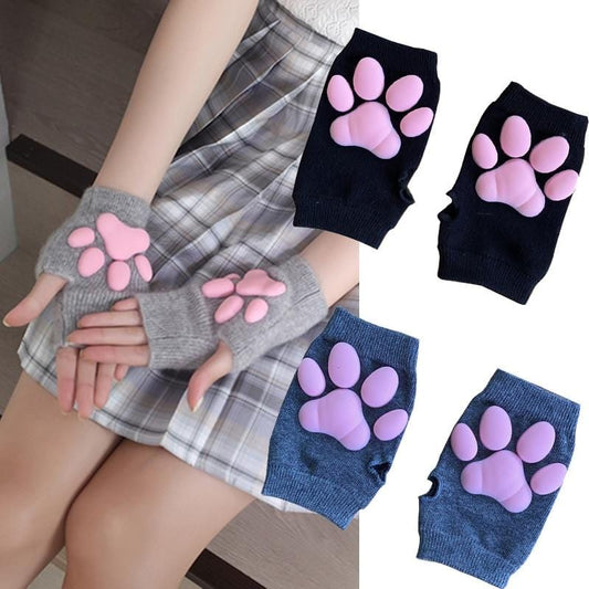 3D Paw Fingerless Mitten Gloves