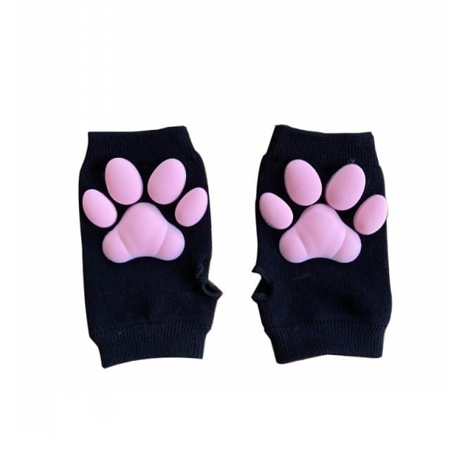 Soft Fingerless Cat Claw Paws Mitten