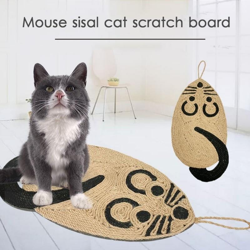 Whimsical mouse-shaped cat scratcher board