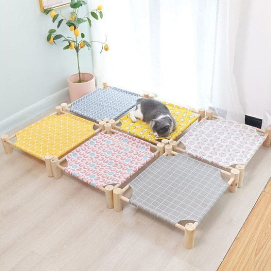 Sturdy cat bed frame with washable cover Cat Bed Four Seasons Universal Removable Washable Solid Wood Kennel Litter Dog Rabbit Pet House Supplies