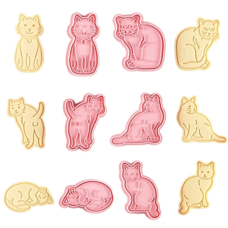 Set of 6 DIY cat biscuit molds