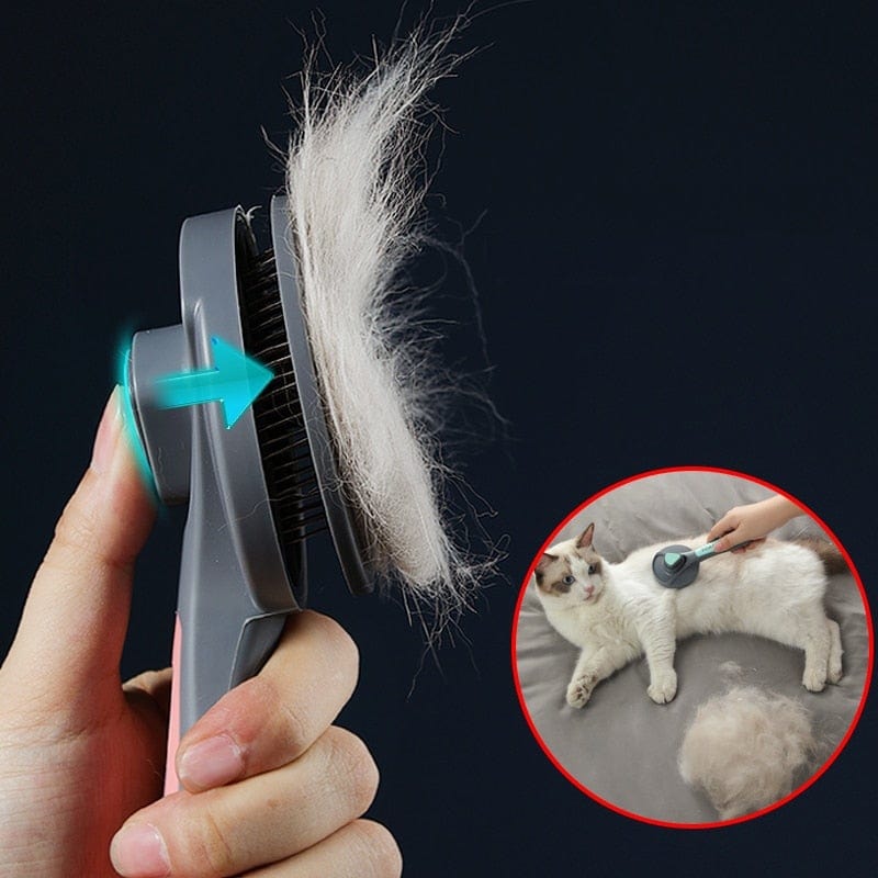 Cat hair remover with automatic cleaning