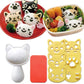 Adorable 3pcs cat sushi mold set for sushi lovers - Create cute cat-shaped sushi