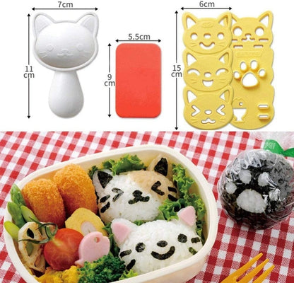 Unique cat-inspired sushi mold set - Bring fun and creativity to your sushi making sushi nori mold tool