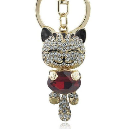 Lucky Smiling Pretty Kitty Keychain