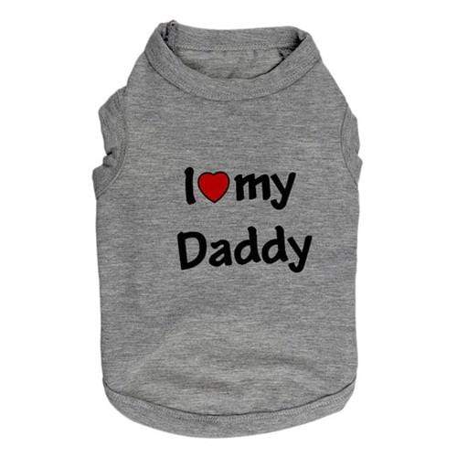 I Love My Mommy - Daddy Cat Vest,  Pet clothes 
