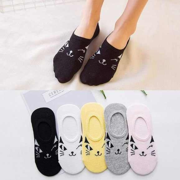 Women's Winter Warm Cat Print Cotton Socks