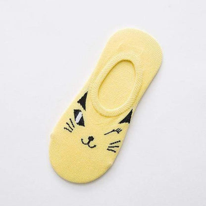 cat paw fuzzy socks yellow