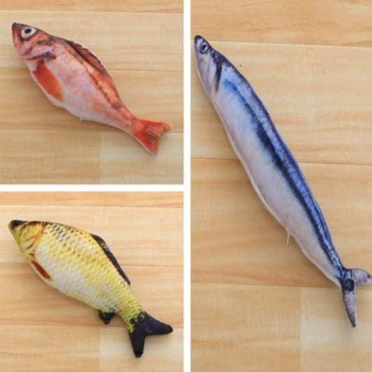  Fish Toys Stuffed Scratch Board for Pets
