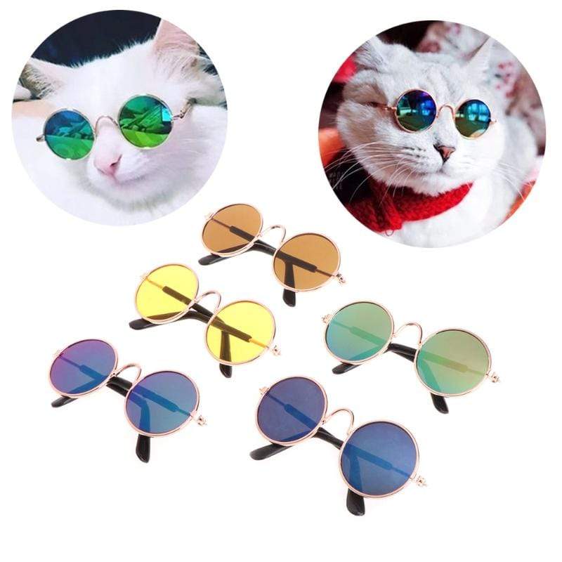Cute Cool Stylish Funny Cute Pet Sunglasses Classic Retro Circular Cat