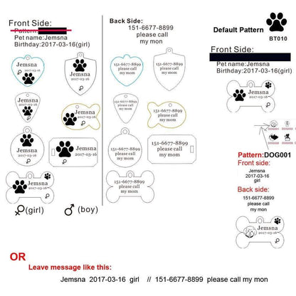 Metal Personalised Cat ID Tags for sale