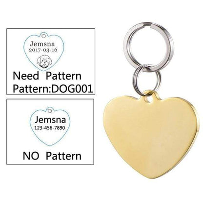  ID Tags - Personalized Dog Tag Stainless Steel Name Engraved ID Tags For Dog Collar Anti-Lost Pet Nameplate 