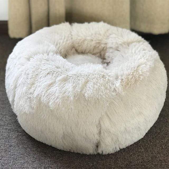 Round Plush Pet Cat Bed House Soft Cats Bed 